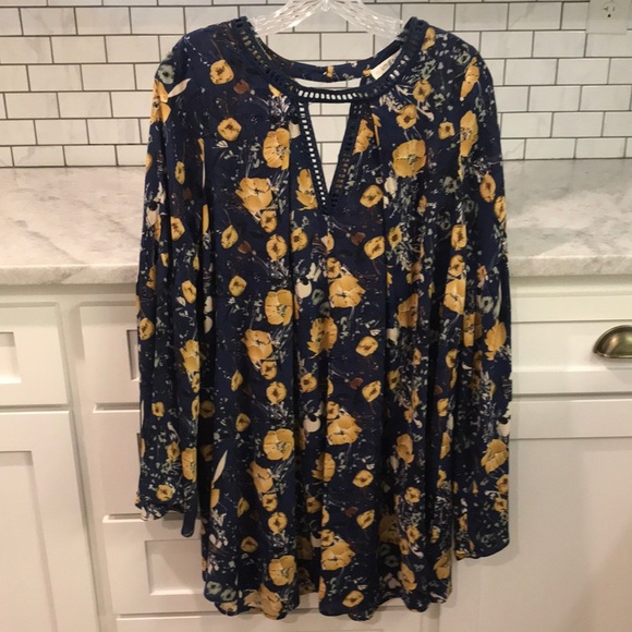 Umgee Dresses & Skirts - Umgee Dress Womens Small Blue Cottagecore Bohemian Fairy Lagenlook Embroidered